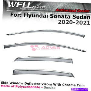 EBhEoCU[ 2020N2022ÑEFoCU[q_C\i^Z_EBhEoCU[NgK[h WELLvisors For 2020-2022 Hyundai Sonata Sedan Window Visors Chrome Trim Guards