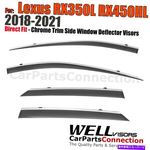 EBhEoCU[ lexus rx350l rx450hl 18-22EBhEoCU[ftN^[Ng̃EFoCU[ Wellvisors For Lexus RX350L RX450hL 18-22 Window Visors Deflector Chrome Trim