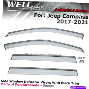 EBhEoCU[ W[vRpX̂߂̃EFoCU[EBhEoCU[17-22EBhTfBtN^[CK[h WELLvisors Window Visors For Jeep Compass 17-22 Wind Sun Deflectors Rain Guards