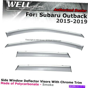 EBhEoCU[ XoAEgobÑEFoCU[EBhEoCU[̃N15-19TChNbv WELLvisors For Subaru Outback 15-19 Side Clip on Window Visors Chrome