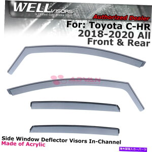 EBhEoCU[ g^C-HR 2018-2020EBhEoCU[̃EFoCU[C`lftN^[4PCS WELLvisors For Toyota C-HR 2018-2020 Window Visors In-Channel Deflectors 4Pcs