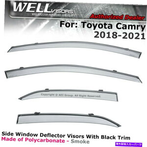 EBhEoCU[ g^J2018-2022EBhETChK[hubÑEBhENbṽEFoCU[ WELLvisors For Toyota Camry 2018-2022 Window Clip on Window Side Guard Black