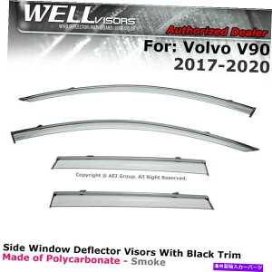 EBhEoCU[ WellvisorsEBhEoCU[Volvo V90 2017-2020ftN^[CK[hubNg WellVisors Window Visors Volvo V90 2017-2020 Deflector Rain Guard Black Trim