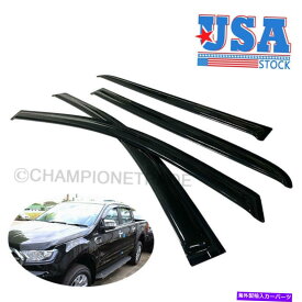 ウィンドウバイザー 2020年から2021年のための米国の窓バイザーサンベントレインガードフォードレンジャークルーキャブ US Window Visors Sun Vent Rain Guard For 2020-2021 Ford Ranger Crew Cab