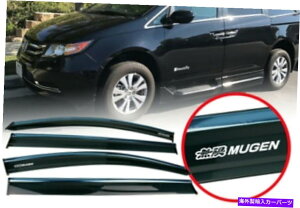 �E�B���h�E�o�C�U�[ 11-17�z���_�I�f�b�Z�C�E�B���h�E�o�C�U�[���C���T���K�[�h�x���g�V�F�[�h�t���N�����g���� For 11-17 Honda Odyssey Window Visor Rain Sun Guard Vent Shade W/ Chrome Trim