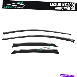 EBhEoCU[ 15-21NTXNX200T NX300H|J[{l[gEBhEoCU[K[hW/ Chrome Trim For 15-21 Lexus NX200t NX300h Polycarbonate Window Visors Guard W/ Chrome Trim