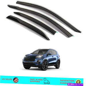 �E�B���h�E�o�C�U�[ Smoke Side Deflectors Rain Guards W/ Chrome Trim for Kia Sportage 2017-2021 Smoke Side Deflectors Rain Guards W/ Chrome Trim for KIA Sportage 2017-2021