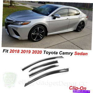 EBhEoCU[ 4PCNbvINgEBhEoCU[CK[htBbg2018-2020g^JZ_ 4PC Clip-On Chrome Trim Window Visor Rain Guard Fit 2018-2020 Toyota Camry Sedan