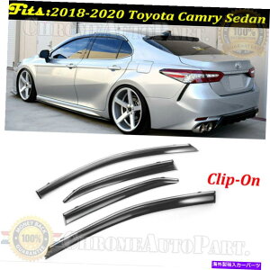 EBhEoCU[ 2018-2020g^JZ_EBhEoCU[CftN^[NbvINg For 2018-2020 Toyota Camry Sedan Window Visor Rain Deflector Clip-On Chrome Trim