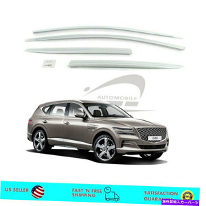 EBhEoCU[ Chrome Window Vidors Sun Rain Vent Guards GV80 2021 -2022Deflector Chrome Window Visors Sun Rain Vent Guards Deflector for Genesis GV80 2021 -2022