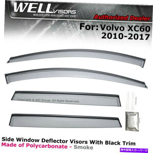 EBhEoCU[ {{XC60̃EFoCU[10-17EBhEoCU[̃fBtN^[̃TChNbv WELLvisors For Volvo XC60 10-17 Side Clip on Window Visors Deflectors