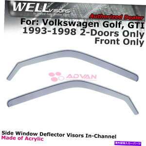 EBhEoCU[ tHNX[QStGTI 2hA93-1998EBhEoCU[C`l2PCS̃EFoCU[ WELLvisors For Volkswagen Golf GTI 2-Door 93-1998 Window Visors In-Channel 2Pcs