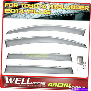�E�B���h�E�o�C�U�[ �g���^�n�C�����_�[14-19�E�B���h�E�o�C�U�[�N�����̃E�F���o�C�U�[���C���T���f�t���N�^�[ Wellvisors Rain Sun Deflectors For Toyota Highlander 14-19 Window Visors Chrome
