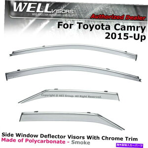 EBhEoCU[ g^J2015-2017EBhETChK[hÑEBhENbṽEFoCU[ WELLvisors For Toyota Camry 2015-2017 Window Clip on Window Side Guard Chrome