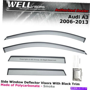 EBhEoCU[ AEfBA3 06-13EBhEoCU[CK[hfBtN^[ubNg̃EFoCU[ WELLvisors For Audi A3 06-13 Window Visors Rain Guard Deflectors Black Trim