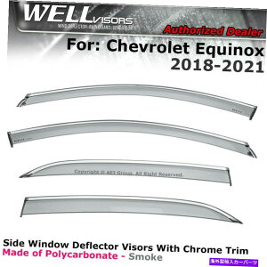 �E�B���h�E�o�C�U�[ Wellvisors Chevy equinox 2018-2022�E�B���h�E�f�B�t���N�^�[�N���[���̃N���b�v WELLvisors Chevy Equinox 2018-2022 Window Visors Clip on Window Deflector Chrome