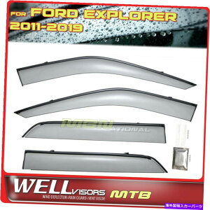 �E�B���h�E�o�C�U�[ Wellvisors Rain Sun Wind Deflectors Ford Explorer 11-19�E�B���h�E�o�C�U�[�u���b�N Wellvisors Rain Sun Wind Deflectors For Ford Explorer 11-19 Window Visors Black�y���s�A���i�z