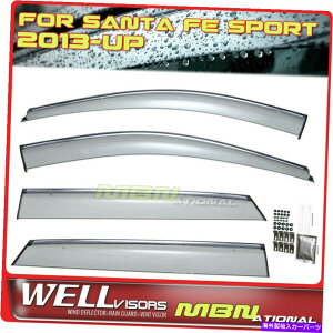 �E�B���h�E�o�C�U�[ Wellvisors Rain Sun Wind Deflector for Santa Fe Sport 13-18 Window Visor Chrome Wellvisors Rain Sun Wind Deflectors For Santa Fe Sport 13-18 Window Visor Chrome