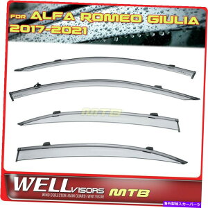 EBhEoCU[ At@IWÃEFoCU[17-22EBhEoCU[ubNgK[hftN^[ WELLvisors For Alfa Romeo Giulia 17-22 Window Visors Black Trim Guard Deflector