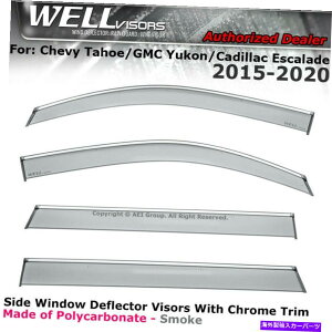 �E�B���h�E�o�C�U�[ Wellvisors 15-20 Yukon Tahoe�G�X�J���[�h�E�B���h�E�o�C�U�[�G�A�E�B���h�E�T�C�h�N���� WELLvisors 15-20 Yukon Tahoe Escalade Window Visors Air Window Side Chrome
