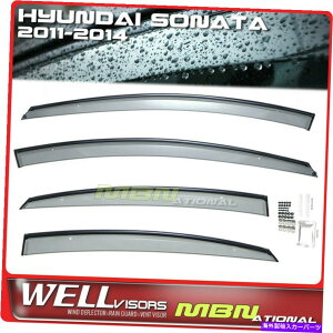 �E�B���h�E�o�C�U�[ Wellvisors Rain Sun Wind Deflectors for Hyundai Sonata 11-14�E�B���h�E�o�C�U�[�u���b�N Wellvisors Rain Sun Wind Deflectors For Hyundai Sonata 11-14 Window Visors Black�y���s�A���i�z