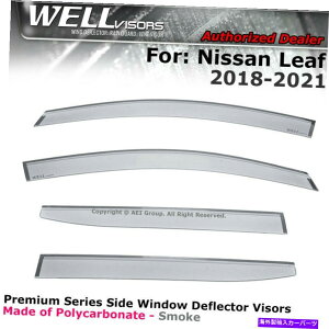 EBhEoCU[ Y[t2018-2022EBhEoCU[̃EFoCU[EBh_tFN^[CK[h WELLvisors For Nissan Leaf 2018-2022 Window Visors Wind Deflectors Rain Guards