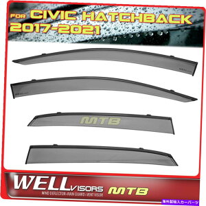 EBhEoCU[ Wellvisors Rain Sun Wind Deflector Honda Civic 17-21EBhEoCU[̂߂̃nb`obN Wellvisors Rain Sun Wind Deflector Hatchback For Honda Civic 17-21 Window Visors