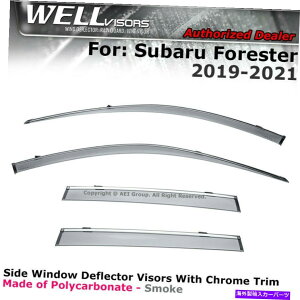 �E�B���h�E�o�C�U�[ 2019-2022�X�o���t�H���X�^�[�E�B���h�E�o�C�U�[�N�����g�������C���K�[�h�̃E�F���o�C�U�[ WELLvisors For 2019-2022 Subaru Forester Window Visors Chrome Trim Rain Guards