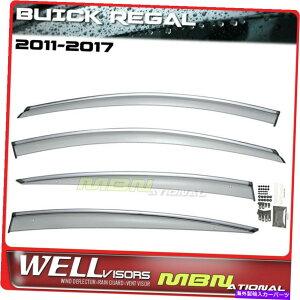 �E�B���h�E�o�C�U�[ Wellvisors Rain Sun Wind Deflectors Buick Regal 11-17�E�B���h�E�o�C�U�[Chrome Wellvisors Rain Sun Wind Deflectors Buick Regal 11-17 Window Visors Chrome