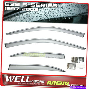 �E�B���h�E�o�C�U�[ Wellvisors Sun Wind Deflectors E39 BMW 5�V���[�Y�Z�_��97-03�E�B���h�E�o�C�U�[Chrome Wellvisors Sun Wind Deflectors E39 BMW 5-Series Sedan 97-03 Window Visors Chrome