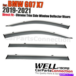 �E�B���h�E�o�C�U�[ BMW G07 X7 2019-2022�E�B���h�E�o�C�U�[�f�t���N�^�[�K�[�h�N�����g������WellVisors Wellvisors For BMW G07 X7 2019-2022 Window Visors Deflector Guards Chrome Trim