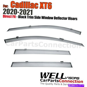 EBhEoCU[ 20-22̃LfbNXT6ftN^[K[hubNg̃EFoCU[TChEBhEoCU[ WellVisors Side Window Visors For 20-22 Cadillac XT6 Deflector Guards Black Trim