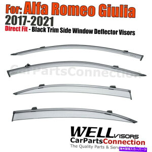 EBhEoCU[ 17-22WellvisorsEBhEoCU[Alfa Romeo Giulia Deflector Guard Black Trim WellVisors Window Visor For 17-22 Alfa Romeo Giulia Deflector Guard Black Trim