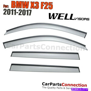 �E�B���h�E�o�C�U�[ WELLVISORS WINDOW VISORS 11-17 for BMW x3 f25�T���o�C�U�[�f�B�t���N�^�[�u���b�N WellVisors Window Visors 11-17 For BMW X3 F25 Sun Visors Deflectors Black�y���s�A���i�z