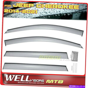 EBhEoCU[ W[v`FL[14-21EBhEoCU[̃fBtN^[̂߂̃EFoCU[CTftN^[ Wellvisors Rain Sun Deflectors For Jeep Cherokee 14-21 Window Visors Deflectors