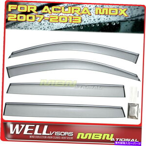 �E�B���h�E�o�C�U�[ Wellvisors Rain Sun Wind Deflector for Acura MDX 07-13 Window Vidors Chrome Wellvisors Rain Sun Wind Deflectors For Acura MDX 07-13 Window Visors Chrome