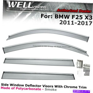 �E�B���h�E�o�C�U�[ BMW X3 11-17 F25�T�C�h�N���b�v��WellVisors on Window Viders Deflters�̃T�C�h�N���b�v WELLvisors For BMW X3 11-17 F25 Side Clip on Window Visors Deflectors�y���s�A���i�z