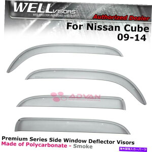 EBhEoCU[ YL[û߂̃EFoCU[CK[h2009-2014ftN^[EBhEoCU[̃Nbv WELLvisors Rain Guards For Nissan Cube 2009-2014 Clip on Deflector Window Visors