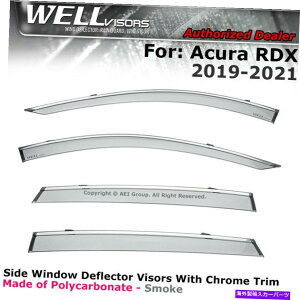 �E�B���h�E�o�C�U�[ Wellvisors Wind Deflectors for 19-22 Acura RDX�E�B���h�E�o�C�U�[���C���K�[�hChrome WELLvisors Wind Deflectors For 19-22 Acura RDX Window Visors Rain Guards Chrome