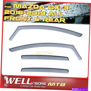 EBhEoCU[ `lEBhẼEFoCU[4PCS}c_CX-3 2016-2019̃fBtN^[ WellVisors 4Pcs In Channel Window Visors Deflectors For Mazda CX-3 2016-2019