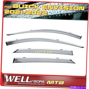 �E�B���h�E�o�C�U�[ Wellvisors Chrome Trim Window Deflector for Buick Envision 2021-2022 WellVisors Chrome Trim Window Deflectors For Buick Envision 2021-2022