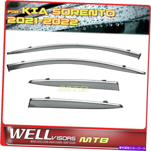 �E�B���h�E�o�C�U�[ 2021-2022��Wellvisors�E�B���h�E�o�C�U�[Kia Sorento Wind Deflectors Chrome Trim WellVisors Window Visors For 2021-2022 Kia Sorento Wind Deflectors Chrome Trim