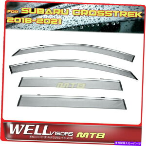 EBhEoCU[ XoNXgbÑEFoCU[18-22EBhEoCU[ubNgK[hftN^[ WELLvisors For Subaru Crosstrek 18-22 Window Visors Black Trim Guard Deflector