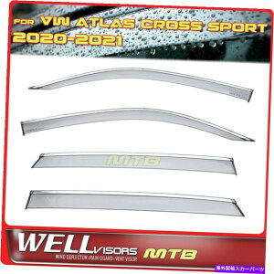 EBhEoCU[ Wellvisors Chrome Trim Side Window Vidors for Volkswagen Atlas Cross Sport 20-22 WellVisors Chrome Trim Side Window Visors For Volkswagen Atlas Cross Sport 20-22