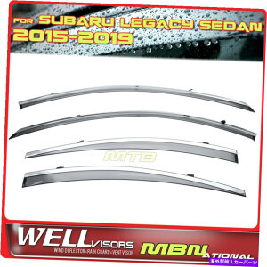 �E�B���h�E�o�C�U�[ Wellvisors Chrome Trim Side Window Deflector for Subaru Legacy Sedan 2015-2019 WellVisors Chrome Trim Side Window Deflectors For Subaru Legacy Sedan 2015-2019