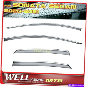 �E�B���h�E�o�C�U�[ Hyundai Sonata 2020-2022�Z�_����Wellvisors Chrome Trim Windof Deflectors WellVisors Chrome Trim Window Deflectors For Hyundai Sonata 2020-2022 Sedan