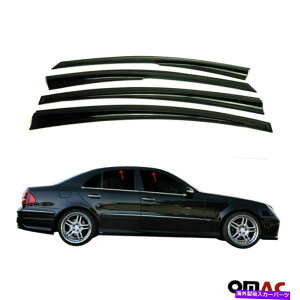 EBhEoCU[ EBhEoCU[xgTVF[hCK[h4PCStBbgZfXENXW211 2003-2009 Window Visor Vent Sun Shade Rain Guard 4pcs Fits Mercedes E Class W211 2003-2009