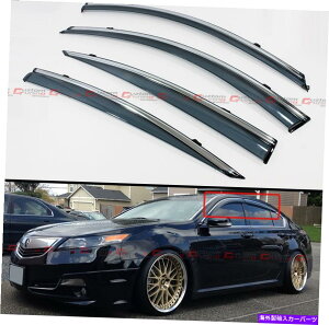 �E�B���h�E�o�C�U�[ 2009-2014�̂��߂ɁA���̏�ɂ���Acura Tl Clip�e�B���g�T�C�h�E�B���h�E�o�C�U�[�t��Chrome�g���� FOR 2009-2014 ACURA TL CLIP ON SMOKE TINTED SIDE WINDOW VISOR W/ CHROME TRIM