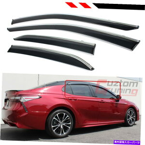 �E�B���h�E�o�C�U�[ 18-2022�̃g���^�J�����N���b�v�I���N�����g�����E�B���h�E�o�C�U�[���C���K�[�h�f�t���N�^�[ FOR 18-2022 TOYOTA CAMRY CLIP-ON CHROME TRIM WINDOW VISOR RAIN GUARD DEFLECTOR