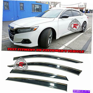 EBhEoCU[ XeX|̃NgKCK[hoCU[18-22AR[h4DR Window Rain Guard Visors w/ Stainless Steel Chrome Trim Fits 18-22 Accord 4dr